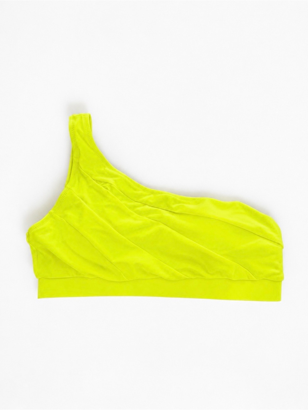 NWT - Popvil Neon Yellow One-Shoulder Bikini Top (top only)